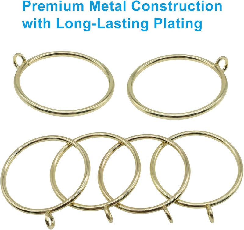 Bivethoi 28 Pack Metal Curtain Rings, with Eyelets Curtain Rings 2 Inch Inner Diameter Drapery Rings, Gold Curtain Rings for Curtain Rods - Image 4